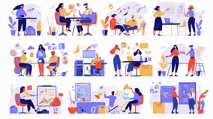 Obraz premium Business Development Metaphors for Startups - Support and Growth Illustration