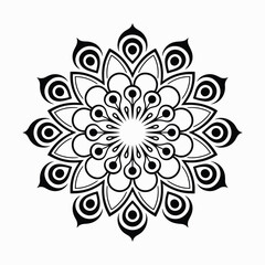 Mandala Silhouette Vector Design With White Background