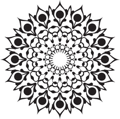 Mandala Silhouette Vector Design With White Background