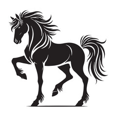 Unique horse silhouette for modern creative media - Horse illustration - minimallest horse vector
