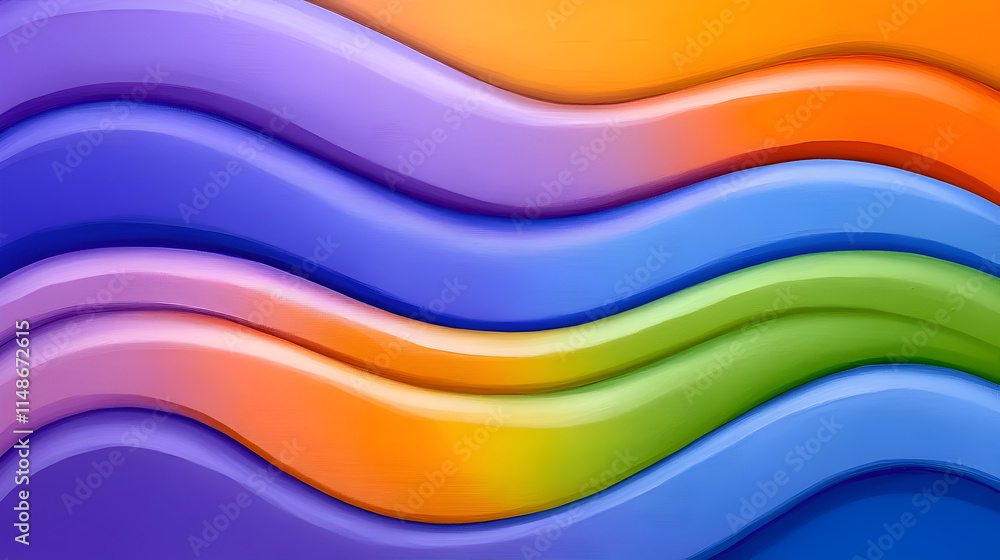 Poster a vibrant abstract design featuring flowing waves of color in various hues.