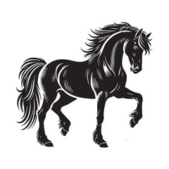 Stylish horse silhouette for creative media projects - Horse illustration - minimallest horse vector
