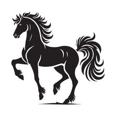 Majestic horse silhouette for artistic applications - Horse black vector
