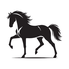 Unique horse silhouette for versatile design uses - Horse illustration - minimallest horse vector

