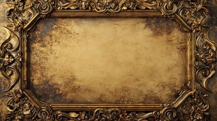 Ornate Golden Frame with Antique Texture