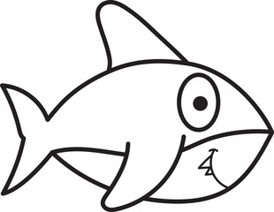 Fototapeta premium shark cartoon isolated on white