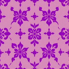 Obraz premium Purple Floral Damask Pattern 