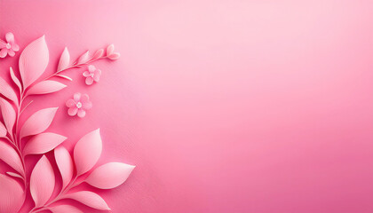 Naklejka premium A clean pastel pink background with a subtle gradient effect and delicate floral patterns, creating a soft, elegant atmosphere, perfect for spring, feminine designs, or gentle-themed content.