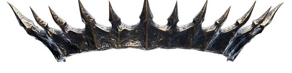 Modern spiky crown with a unique design, ideal for game icons, isolated on a white background with high-resolution detail.