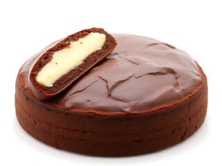 chocolate cake isolated on white background