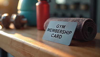 Gym Membership Card with Rolled Towel