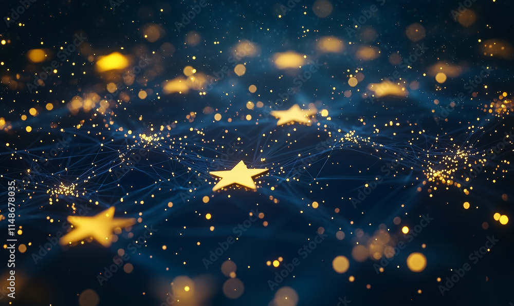 Poster celebrating diversity and equality through stars a visual representation of unity in a digital unive
