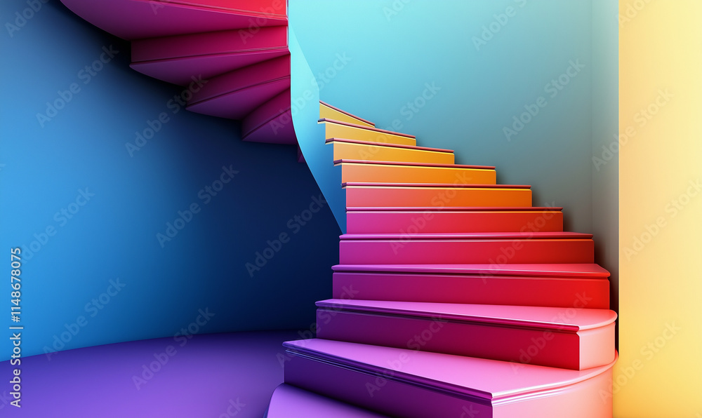 Poster spiraling path to inclusion embracing diversity and equality in modern design creative space abstrac