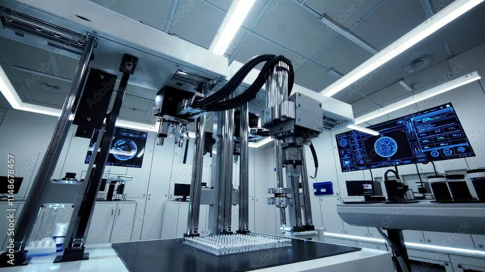 Poster advanced robotics in laboratory automation enhancing scientific research efficiency