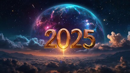 Happy New Year 2025 in Universe