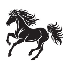 Unique running horse silhouette for versatile design applications - Running horse black vector
