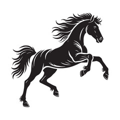 Majestic running horse silhouette for modern artistic designs - Running horse illustration
