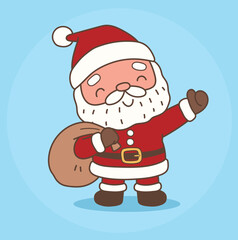 cute santa claus character illustrated