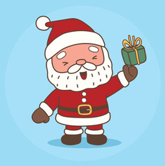cute santa claus character illustrated