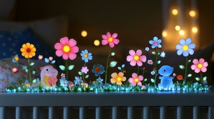 Glowing Décor. Baby night light LED strip sound machine BLUETOOTH lamp Flame diffuser Smart Giftee Mushie Goodbuy Gear serenelife Colorful flower lights, cute owl and dinosaur t