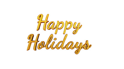 Gold 3d text Happy Holidays