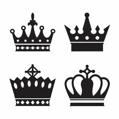 Royal Crown silhouette Vector Bundle Design.