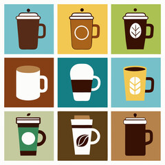 Travel Coffee Mug Set For Business Branding In White Background