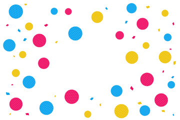 Colorful Round Confetti On White Background. Happy Birthday. Congratulations Banner. Celebration Wallpaper. Vector Illustration