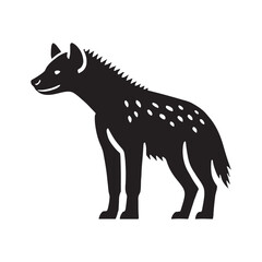 Majestic hyena silhouette for modern design applications - Hyena black vector

