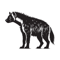 Simplified hyena silhouette for innovative design projects - Hyena illustration - minimallest hyena vector
