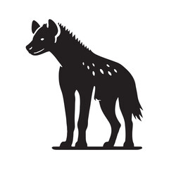 Minimalistic hyena silhouette for modern creative applications - Hyena black vector
