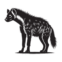 Captivating hyena silhouette for innovative print projects - Hyena black vector
