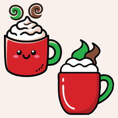 Sweet Christmas Mug Vector.
