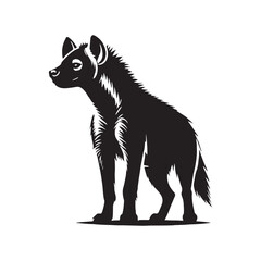 Minimalistic hyena silhouette for versatile media designs - Hyena black vector
