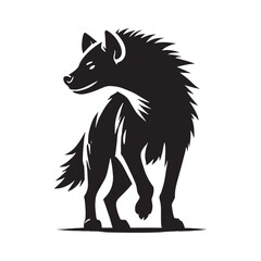 Majestic hyena silhouette for modern design needs - Hyena black vector
