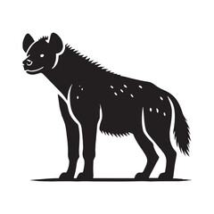 Powerful hyena silhouette for digital design purposes - Hyena black vector

