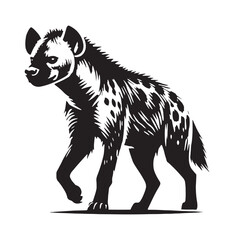 Unique hyena silhouette for creative design applications - Hyena illustration - minimallest hyena vector
