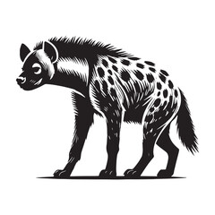 Hyena silhouette for modern digital projects - Hyena black vector
