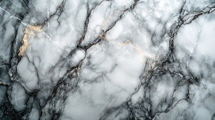 White marble texture with black and gold veins.
