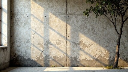 Abstract Concrete Wall, Painted Plaster, Beige Gray Black, Architectural Texture, Depth, Mood, Lighting, Atmosphere, High Quality AI Art