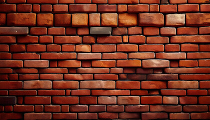Obraz premium A grid of exposed bricks in warm red and brown tones, showcasing a classic and rustic charm, perfect for adding texture and a timeless, cozy feel to any design.