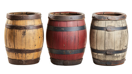 Obraz premium a wooden barrels isolated on a transparent background