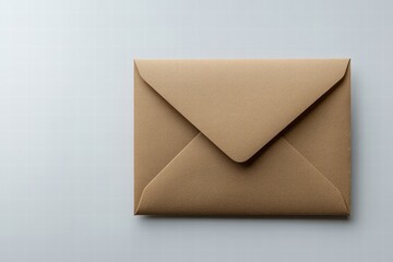 Brown Square Envelope on White Background