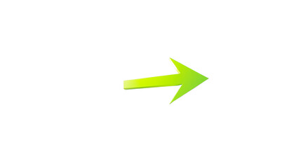 a Green arrow pointing right isolated on a transparent background