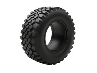 a heavy industrial tire isolated on a transparent background