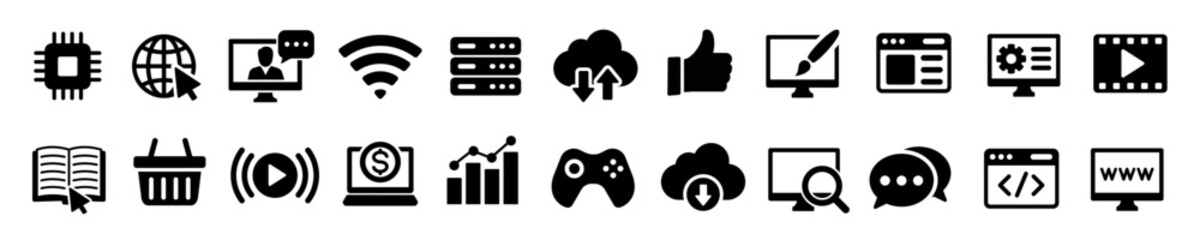 Internet icon set. Network icon.