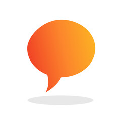 Vector icon of orange and red speech bubble with flat design and logo style.