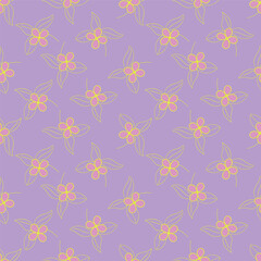 Beautiful little flower pattern on purple background. Sweet flower pattern is perfect for dress.