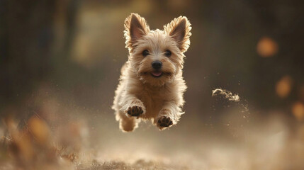 Cutie Cairn terrier dog playing 