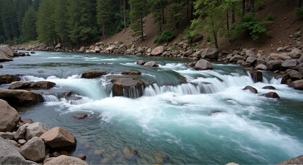 Fototapeta premium waterfall in the mountains